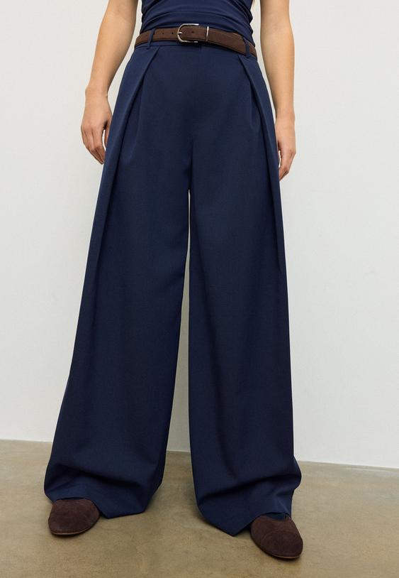 maxi pensli kemerli pantolon