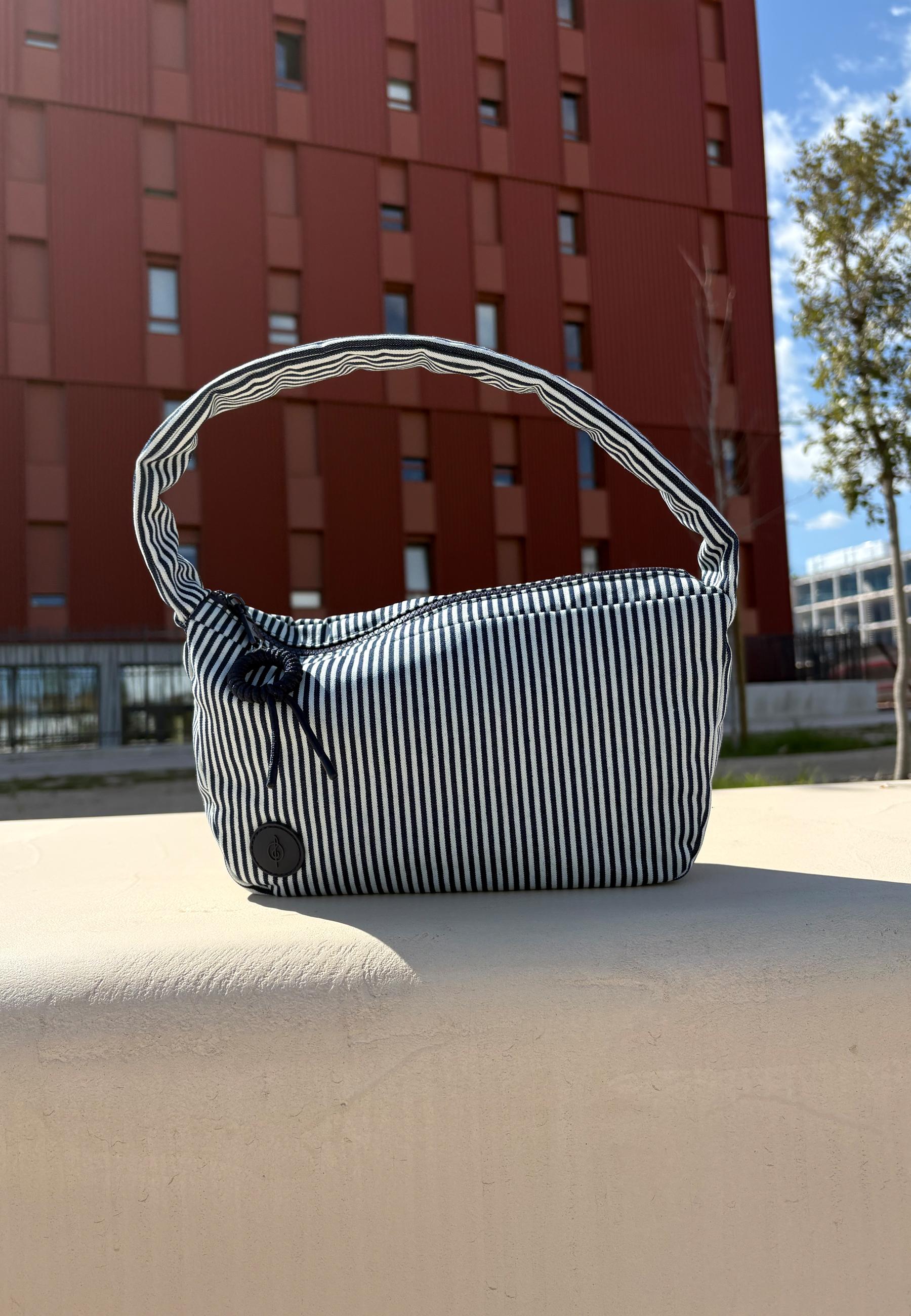 Fabric shoulder bag — Blue