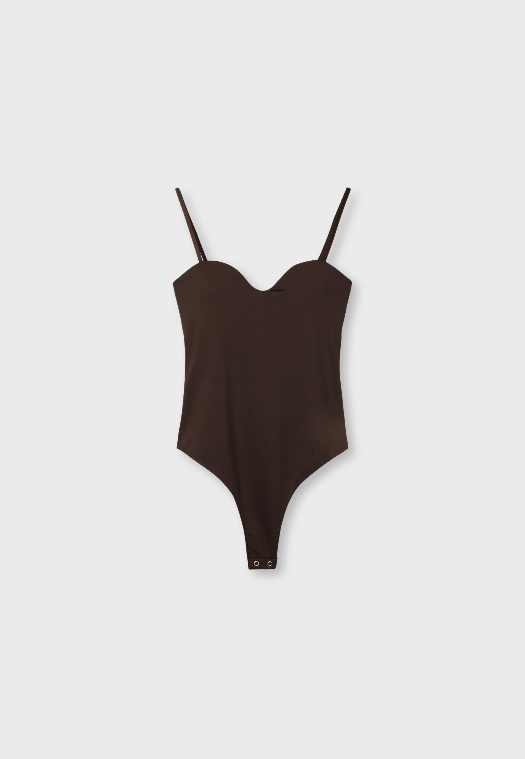 Padded cup bodysuit — Brown