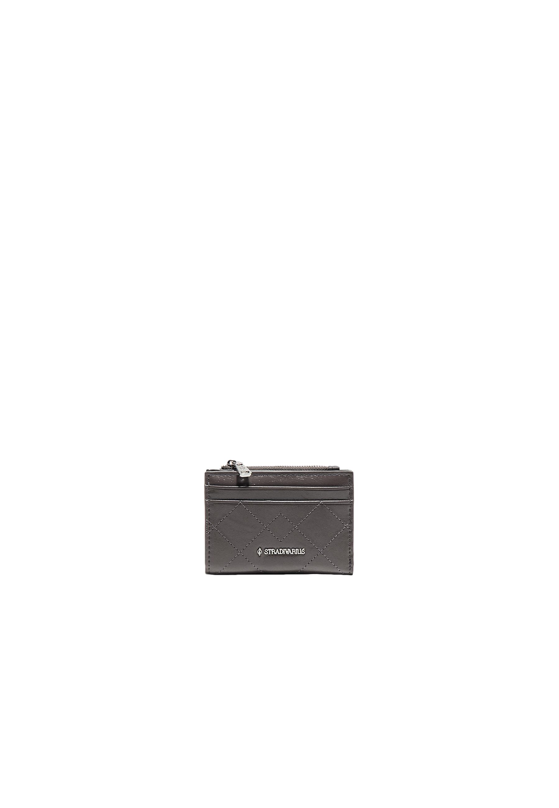 Stitched card holder purse — Dark grey