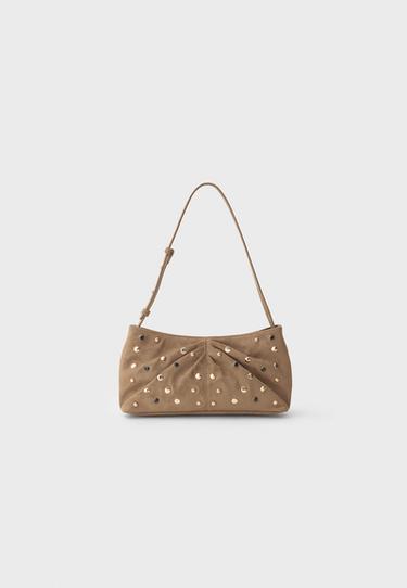 Studded shoulder bag — Pale camel 1