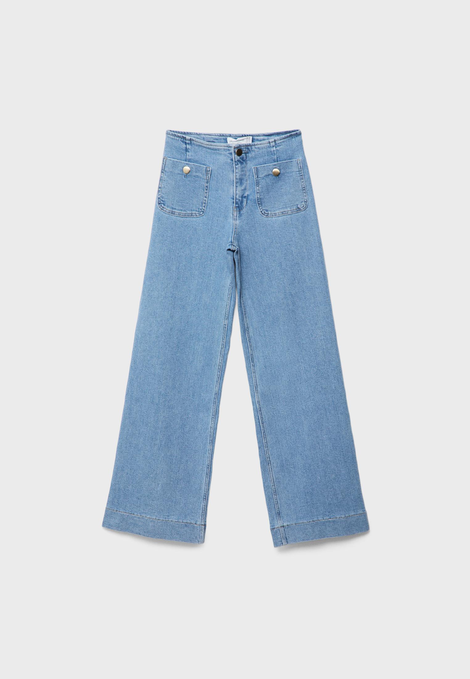 D77 Minimalist jeans with pockets — MEDIUM LIGHT BLUE DENIM