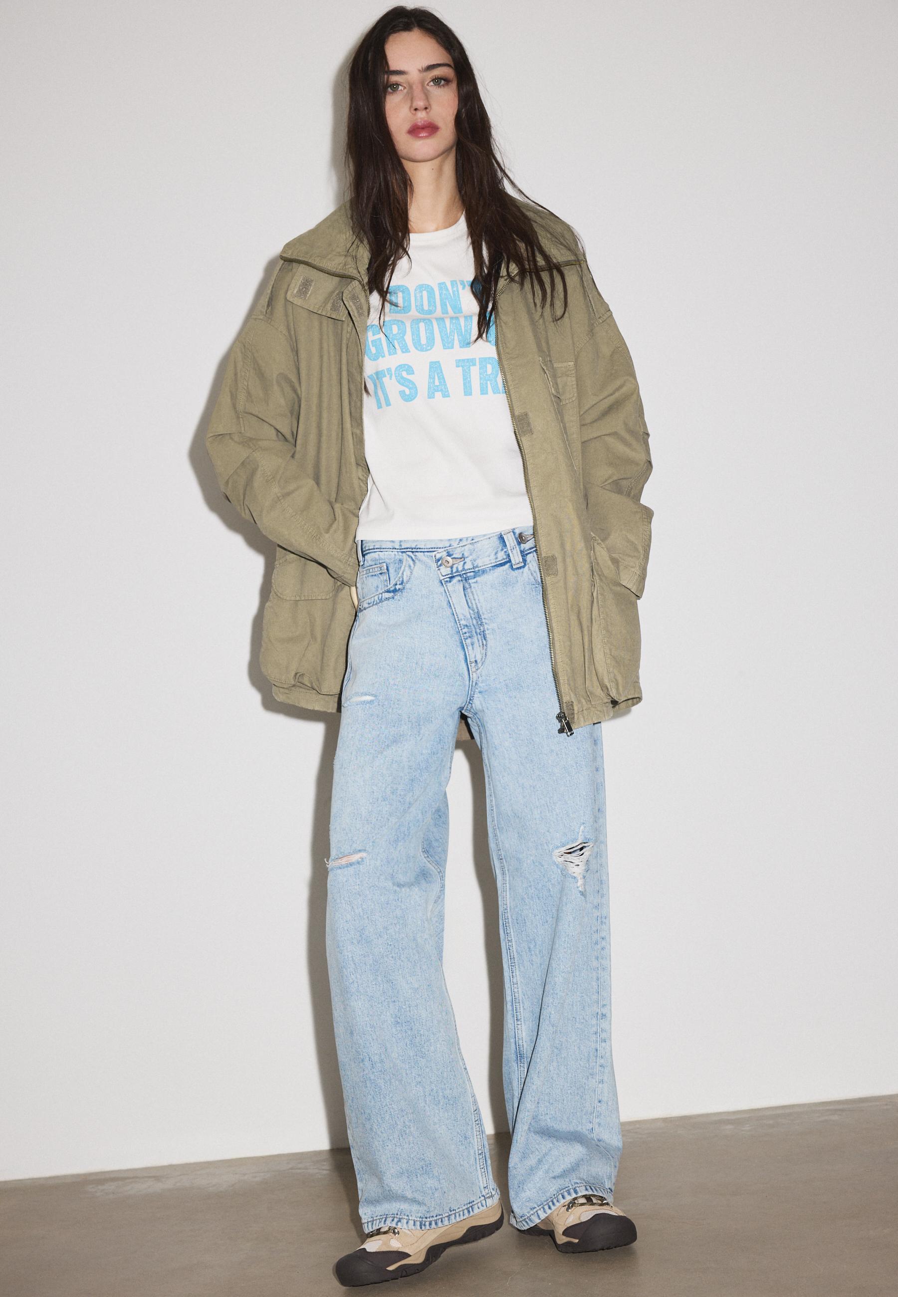 Oversize parka with pockets — Khaki