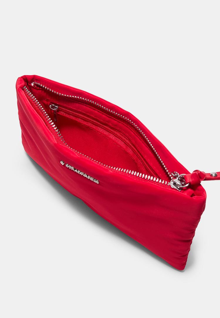 Stradivarius Υφασμάτινο Νεσεσέρ Με Φερμουάρ Και Σχέδιο Κόκκινο Os φωτογραφία