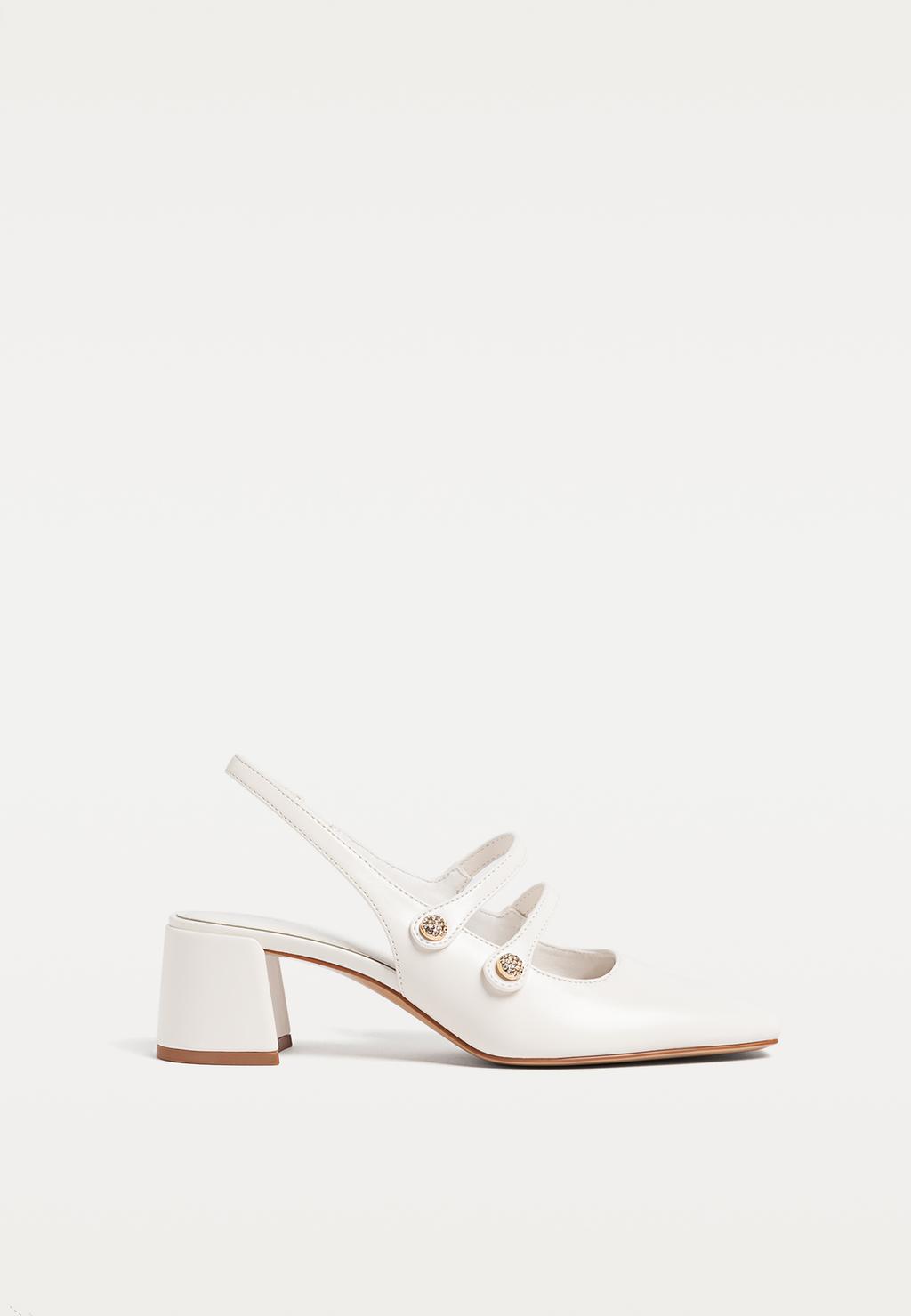 Heeled slingback Mary Jane-style shoes