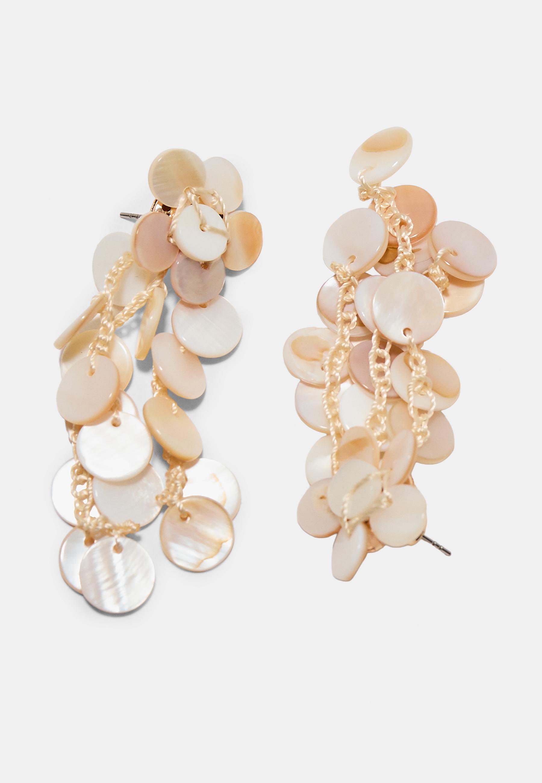 Multi-button earrings — Ecru