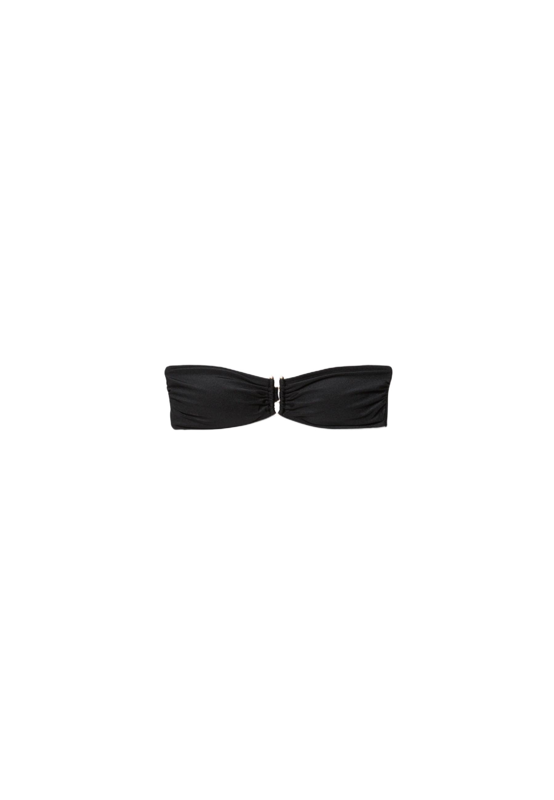 U-neck bandeau bikini top — Black