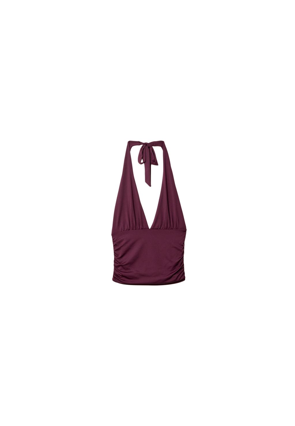 Neckholder-Top mit Raffung