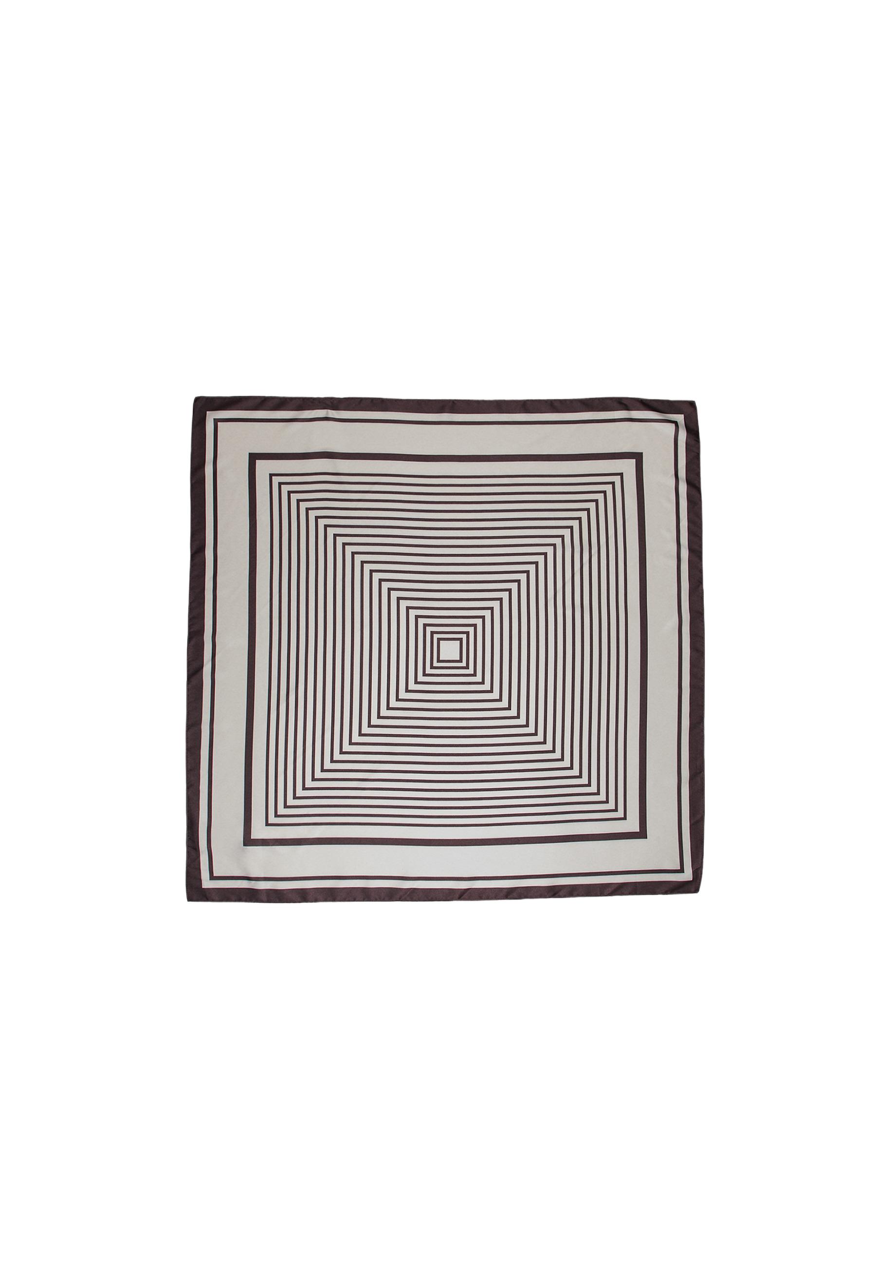 Checked line scarf — Ecru