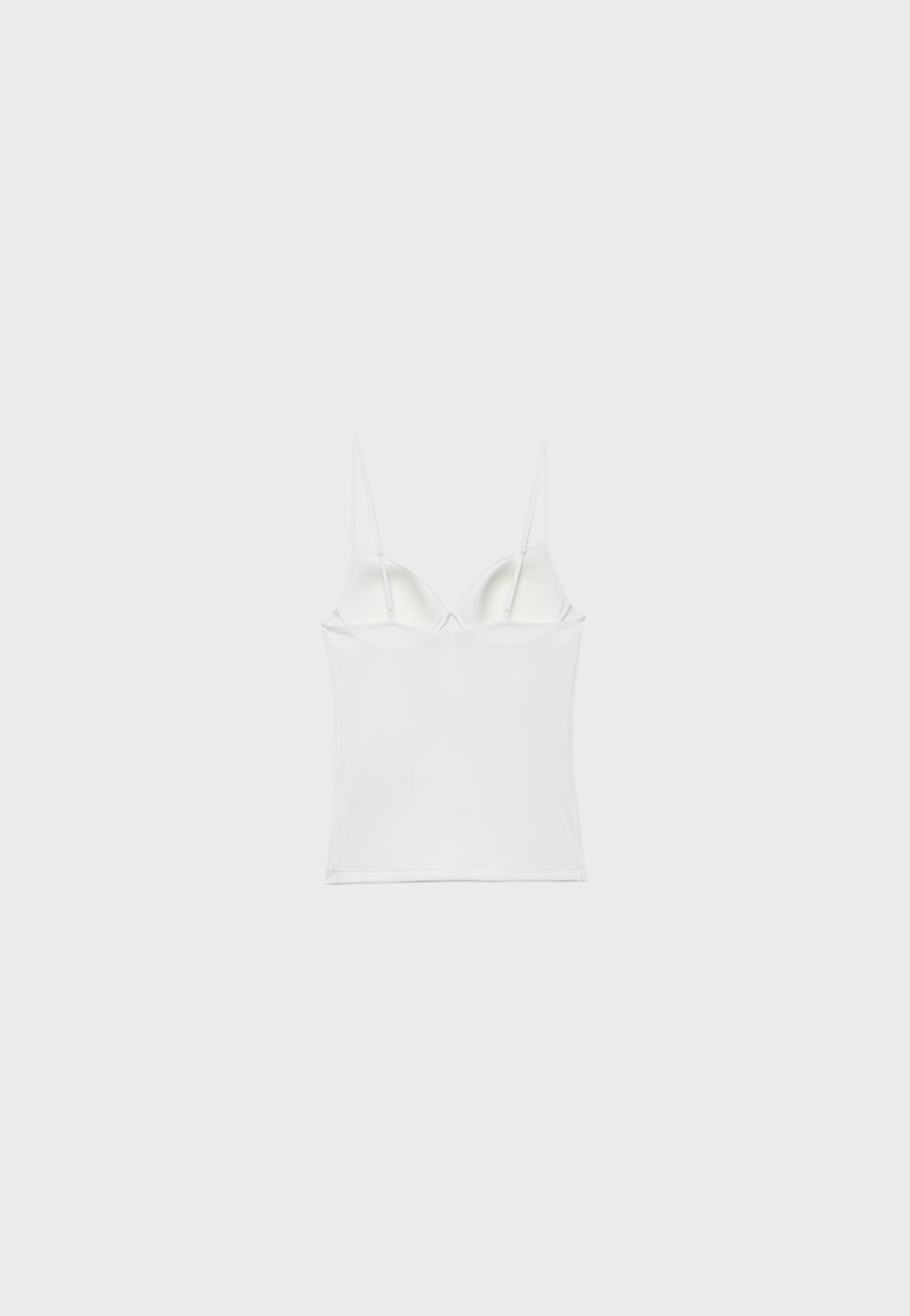 Corsetry-inspired top — Ecru