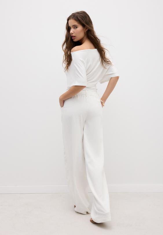 Ravne Hlače S Efektom Lana