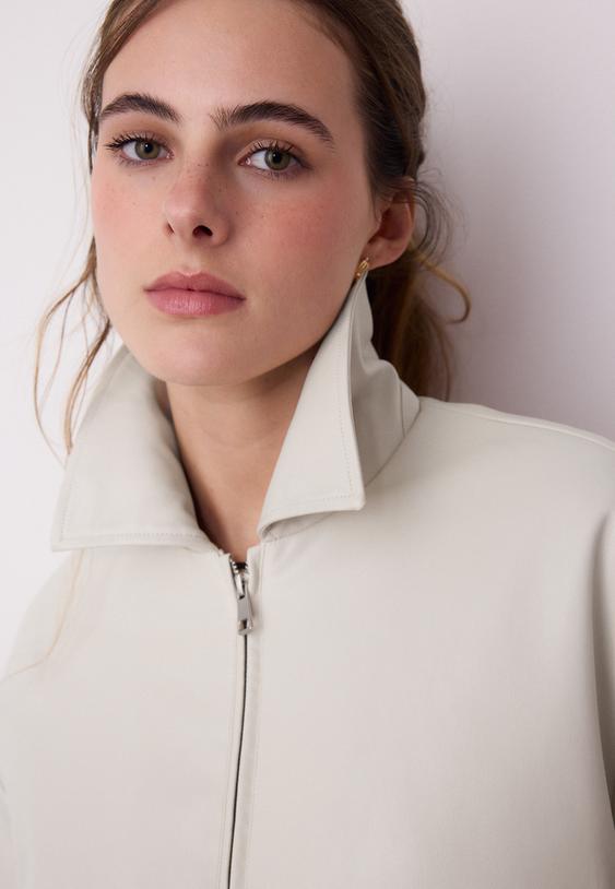 bomber imbottito effetto pelle