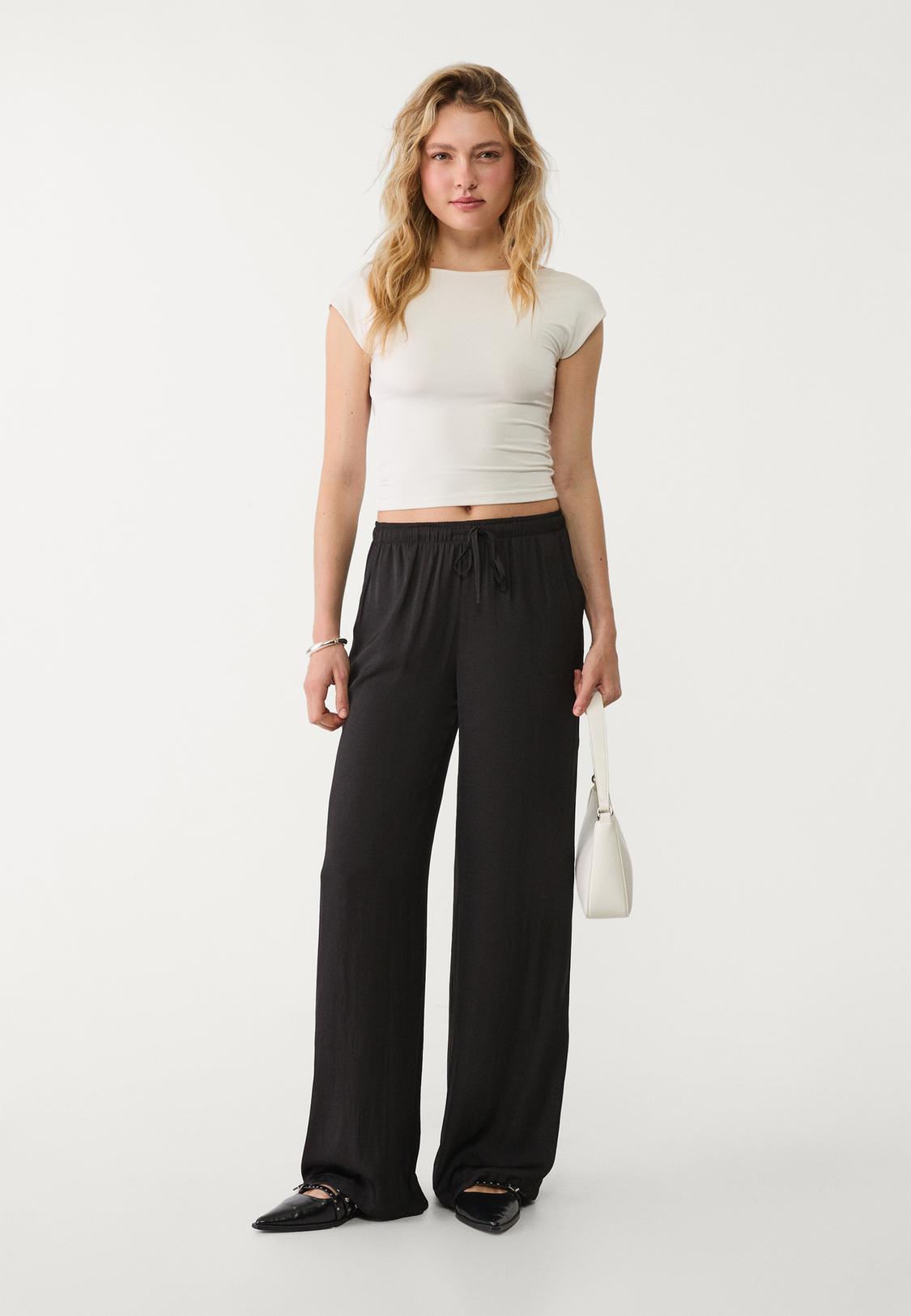 Wide Leg Pantalon De Vestir Mujer Stradivarius Mujer Stradivarius