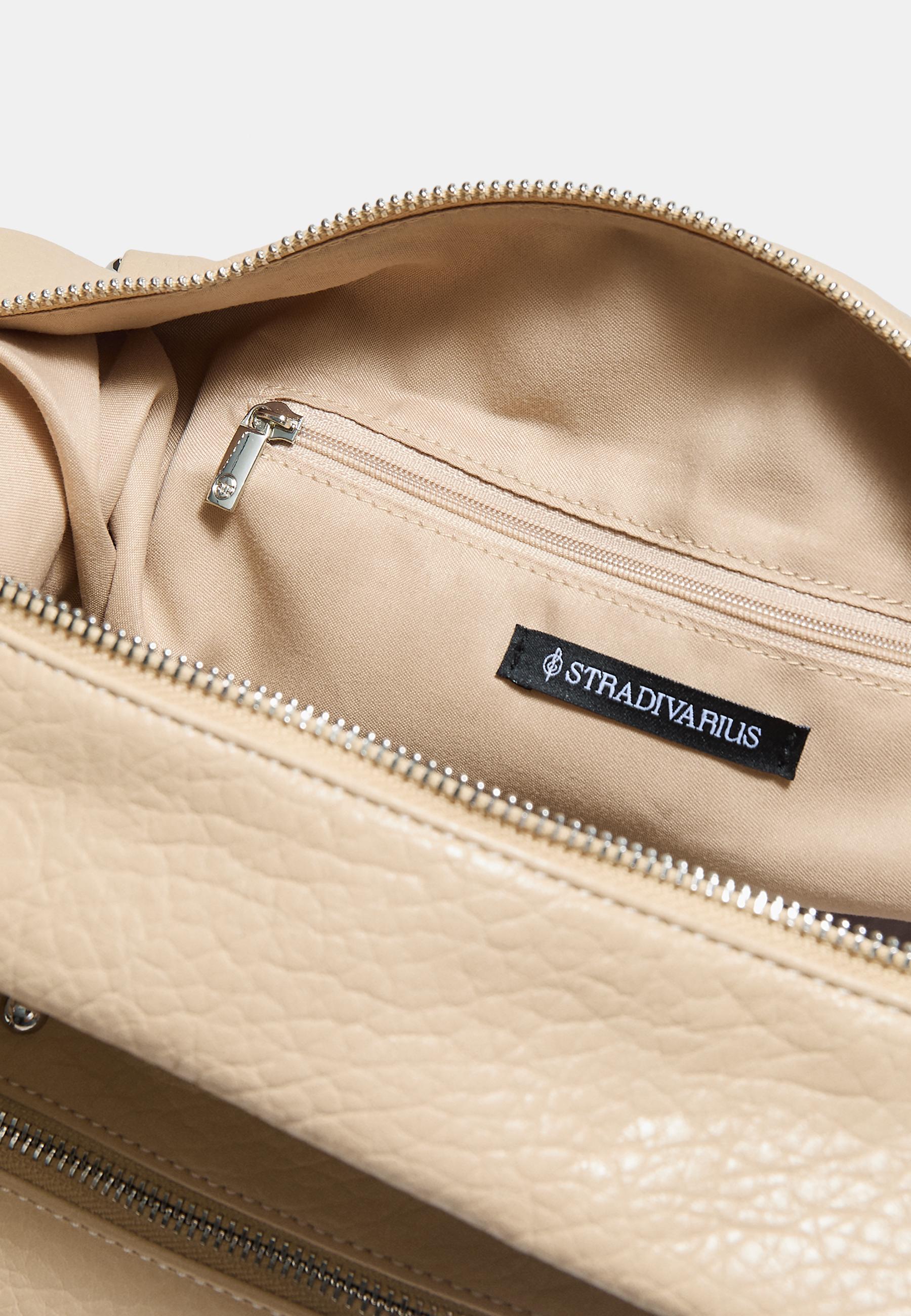 Braided strap shoulder bag — Beige