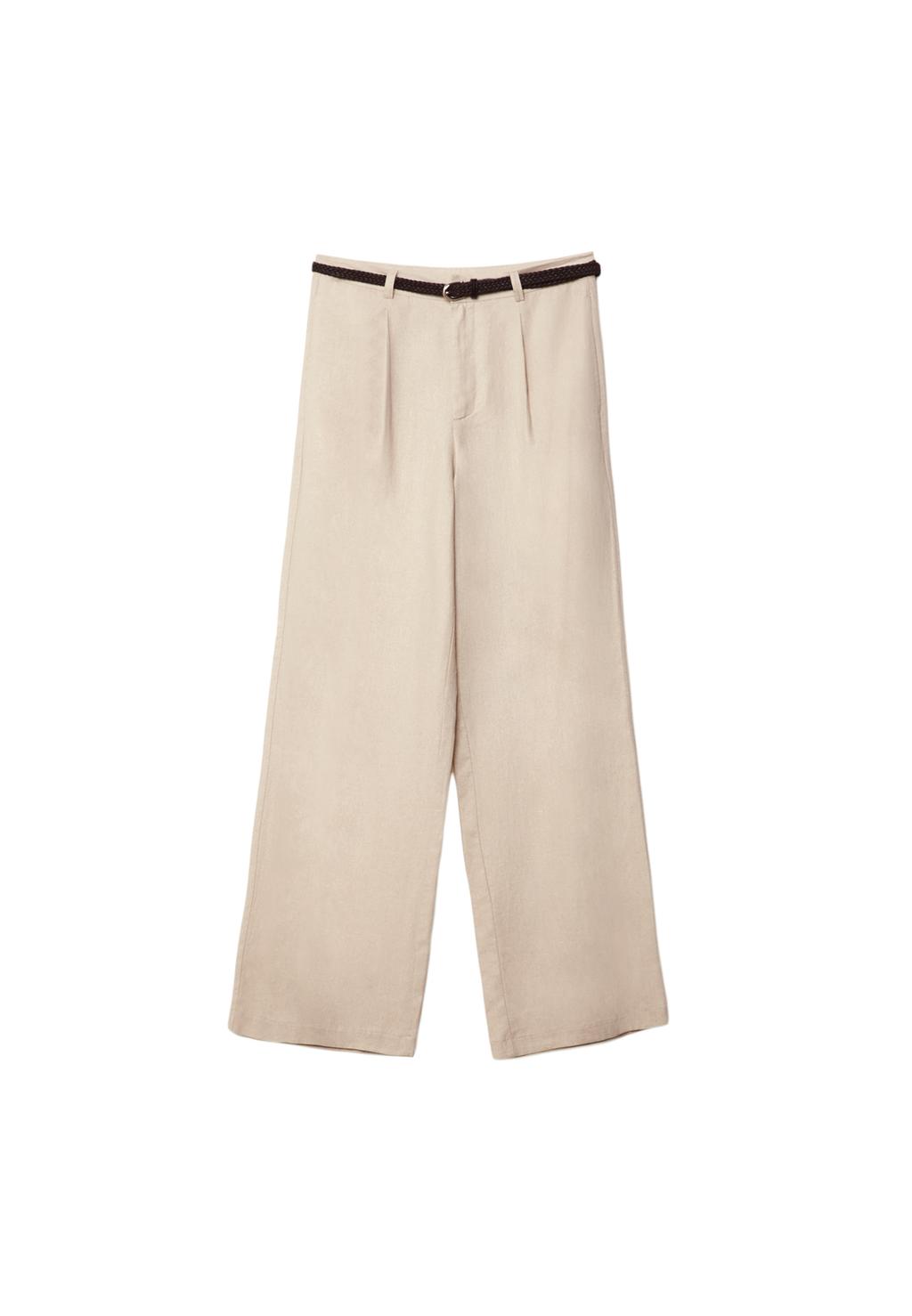 Pantalon en lin avec ceinture