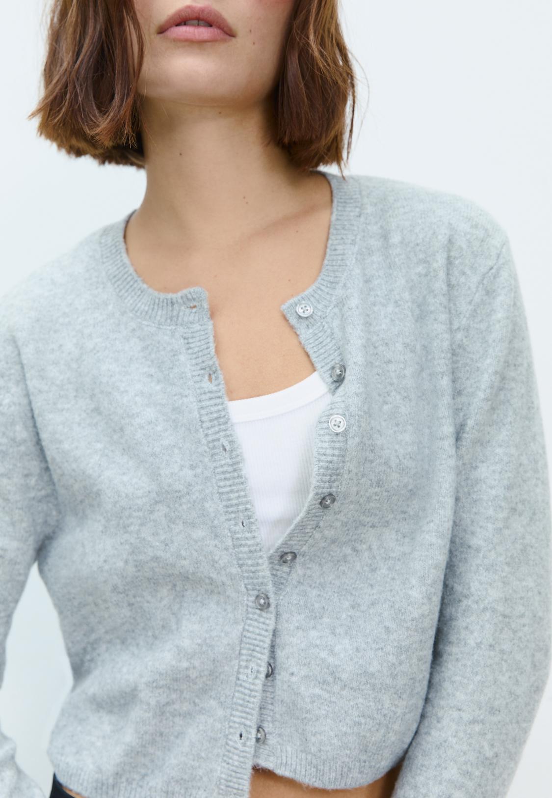 Feinstrickjacke mit Knöpfen und weichem Griff Mode für Damen
