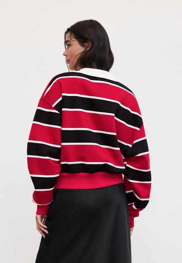 Striped polo sweatshirt — Red 5