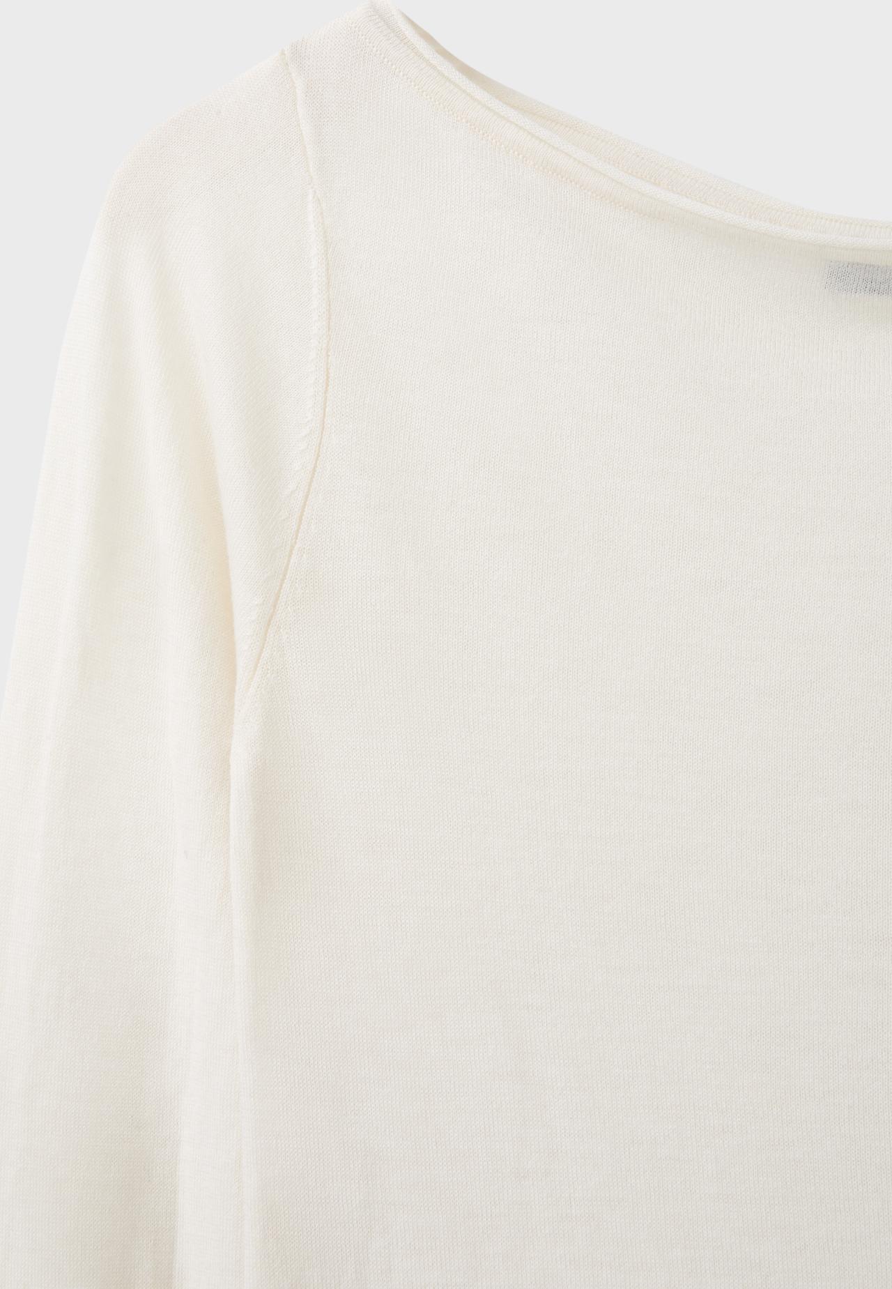 Basic wool and silk boat neck jumper — Vanilla