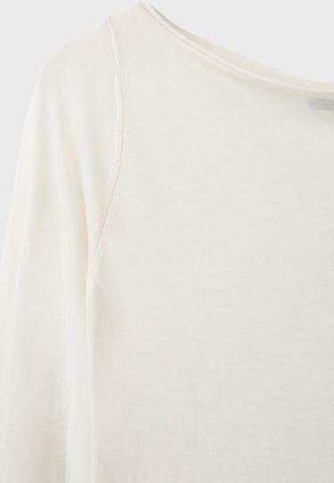 Basic wool and silk boat neck jumper — Vanilla 9