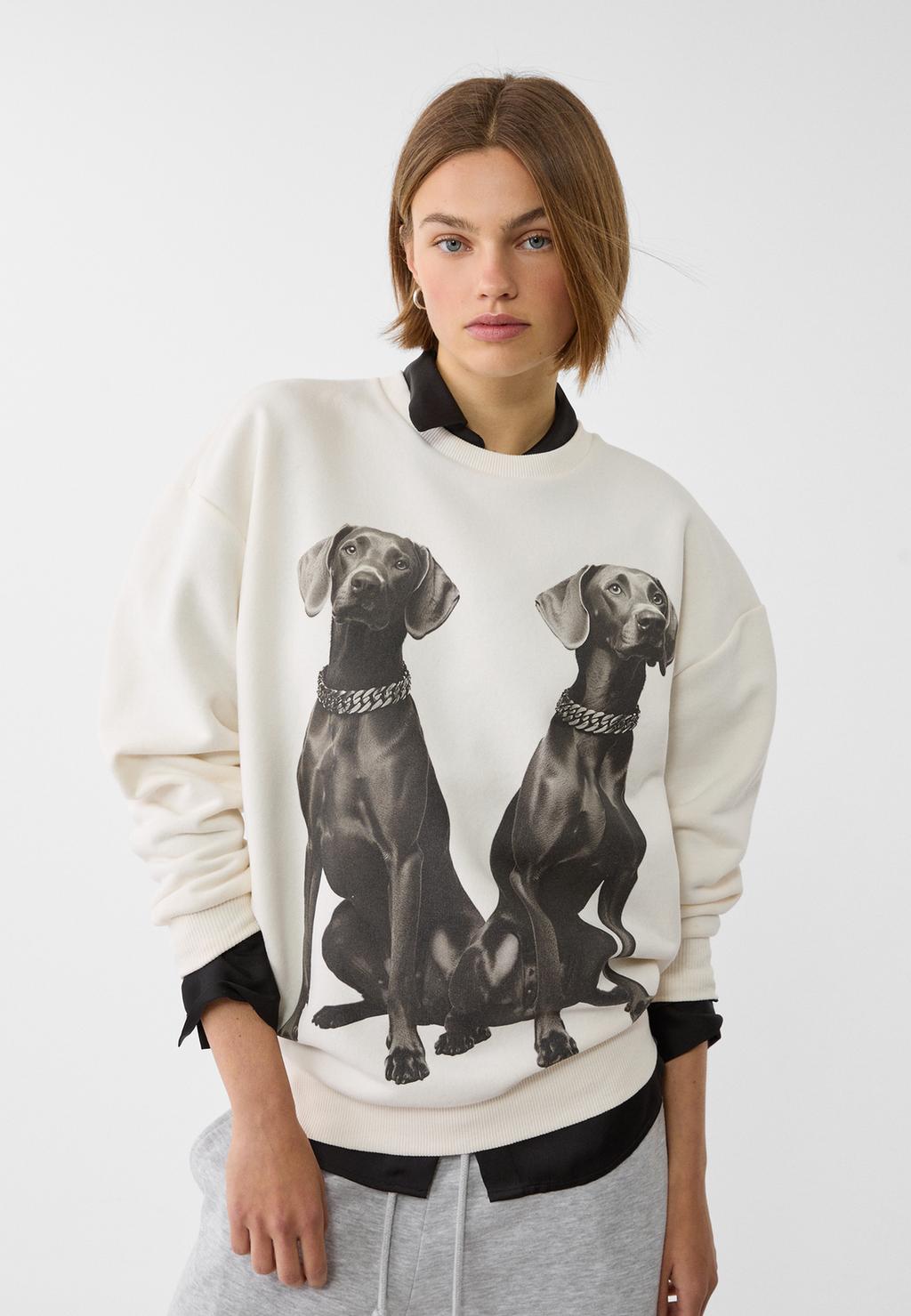 Dog print sweatshirt