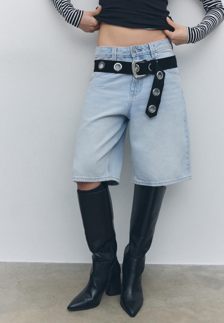 d95 jort denim bermuda