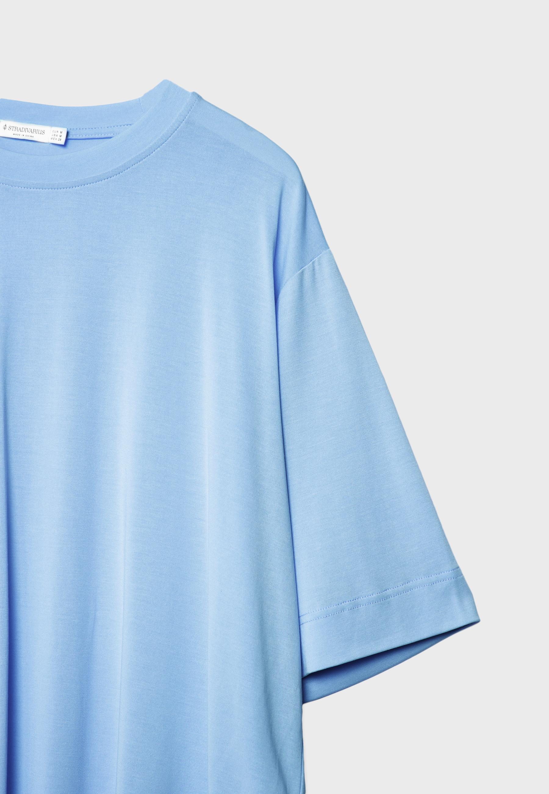 Soft-touch oversize turtleneck — Sky blue