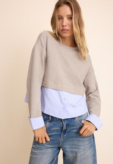 Mixed-fabric jumper — 0-458 1