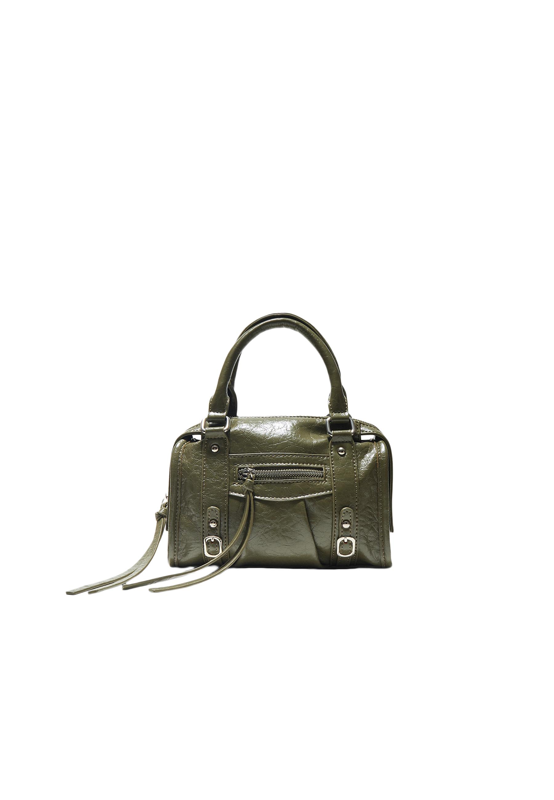 Zip-up bowling shoulder bag — Khaki
