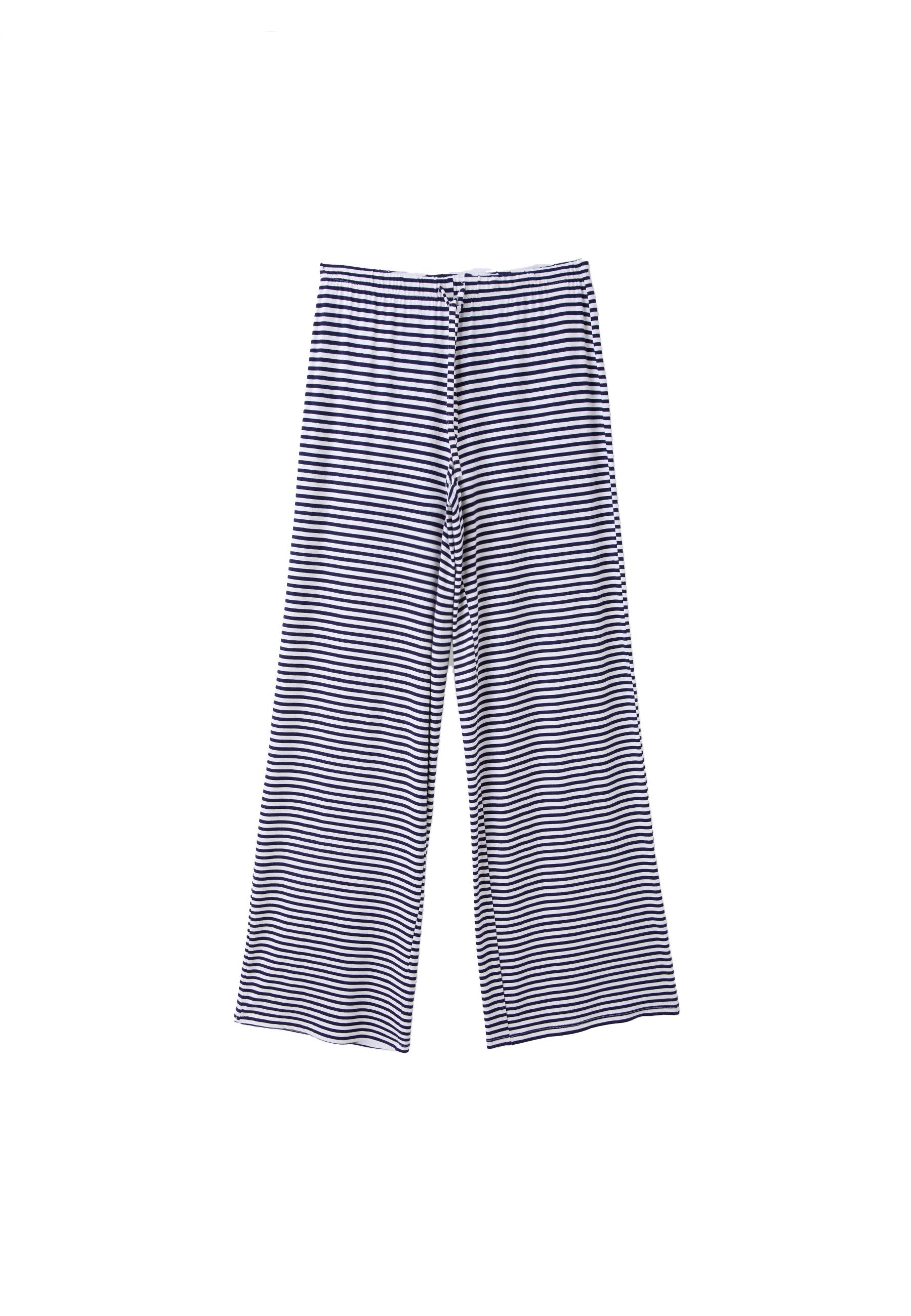 Striped slim-waist joggers — Dark blue