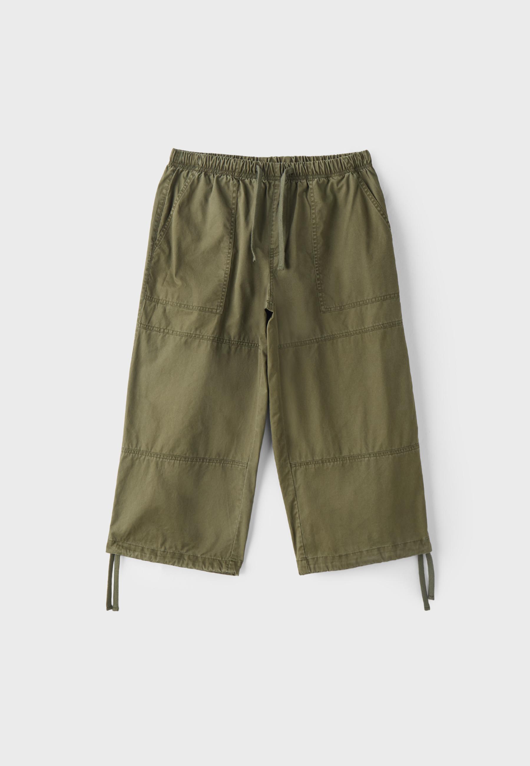 Relaxed fit poplin Bermuda shorts — Khaki