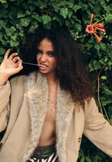 Padded jacket with faux fur collar — Beige 4