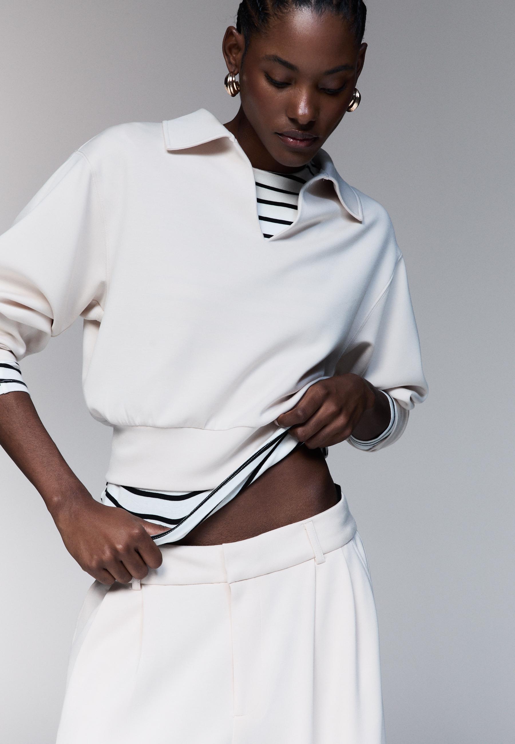 Soft-touch smart trousers — Stone