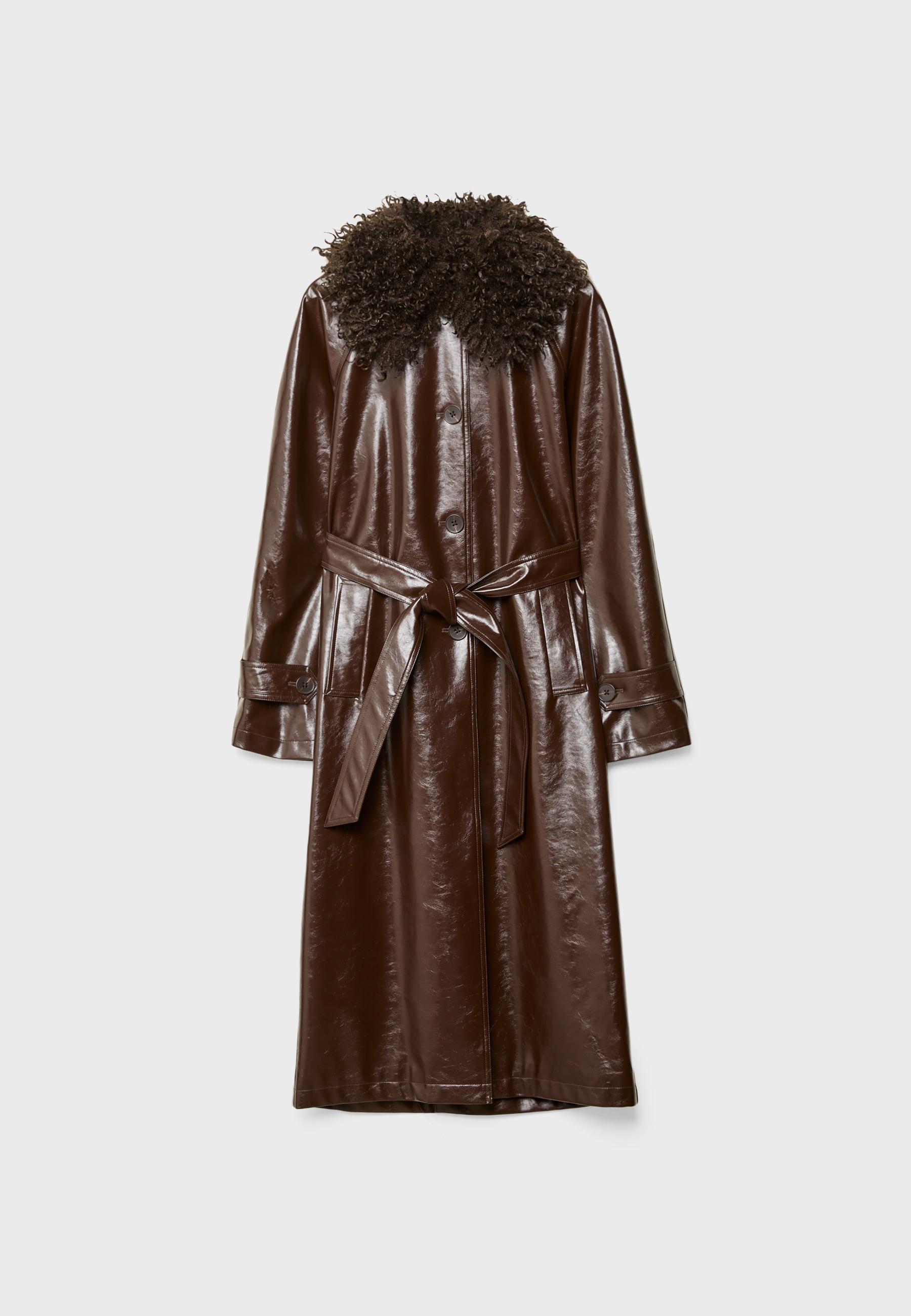 Trendyol Cappotto Rosso Donna - Trench Parka Regolare Con Cappuccio, Tessuto Intrecciato, Look Casual Chic
