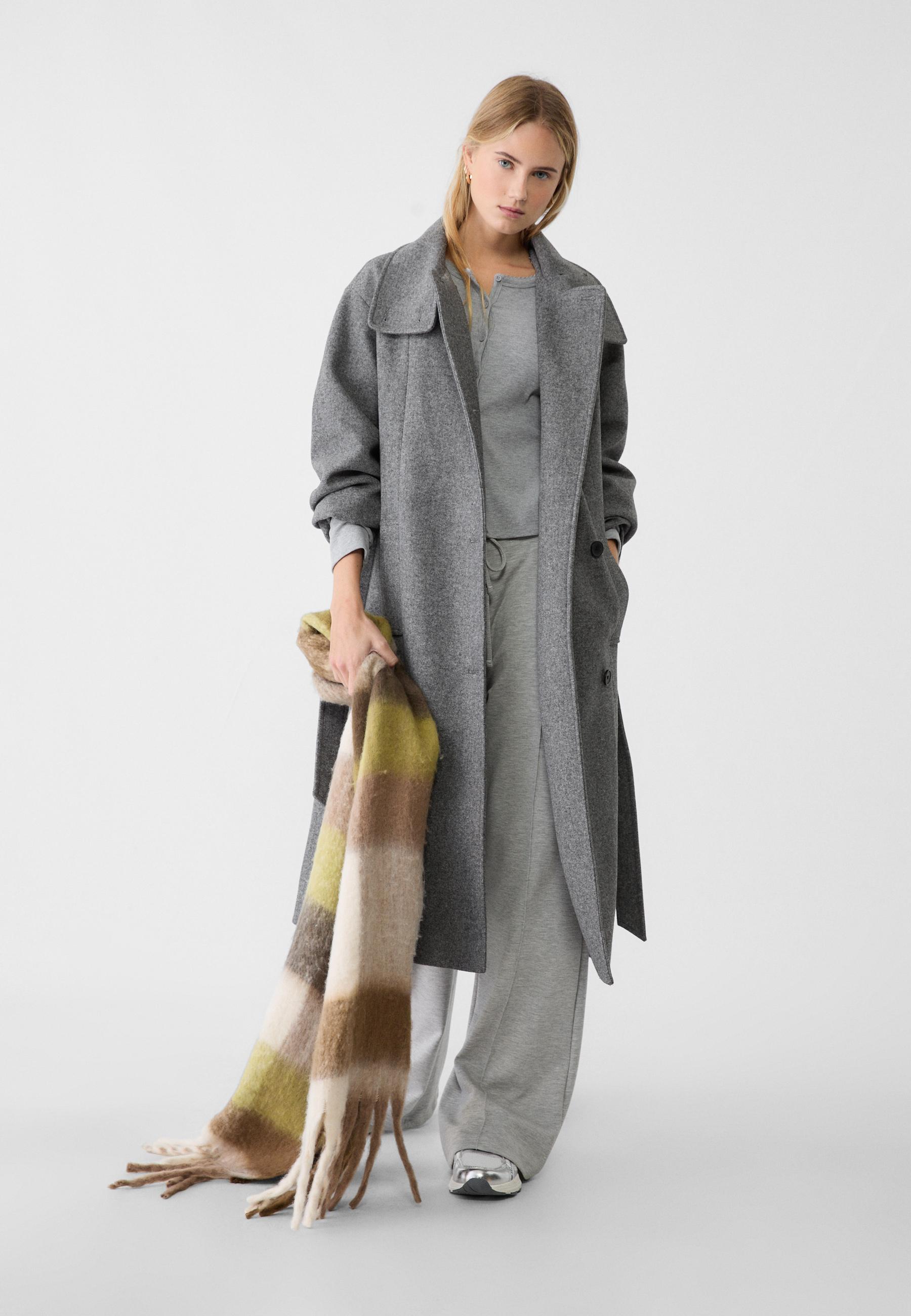 Long high neck coat - Women's fashion | Stradivarius United States