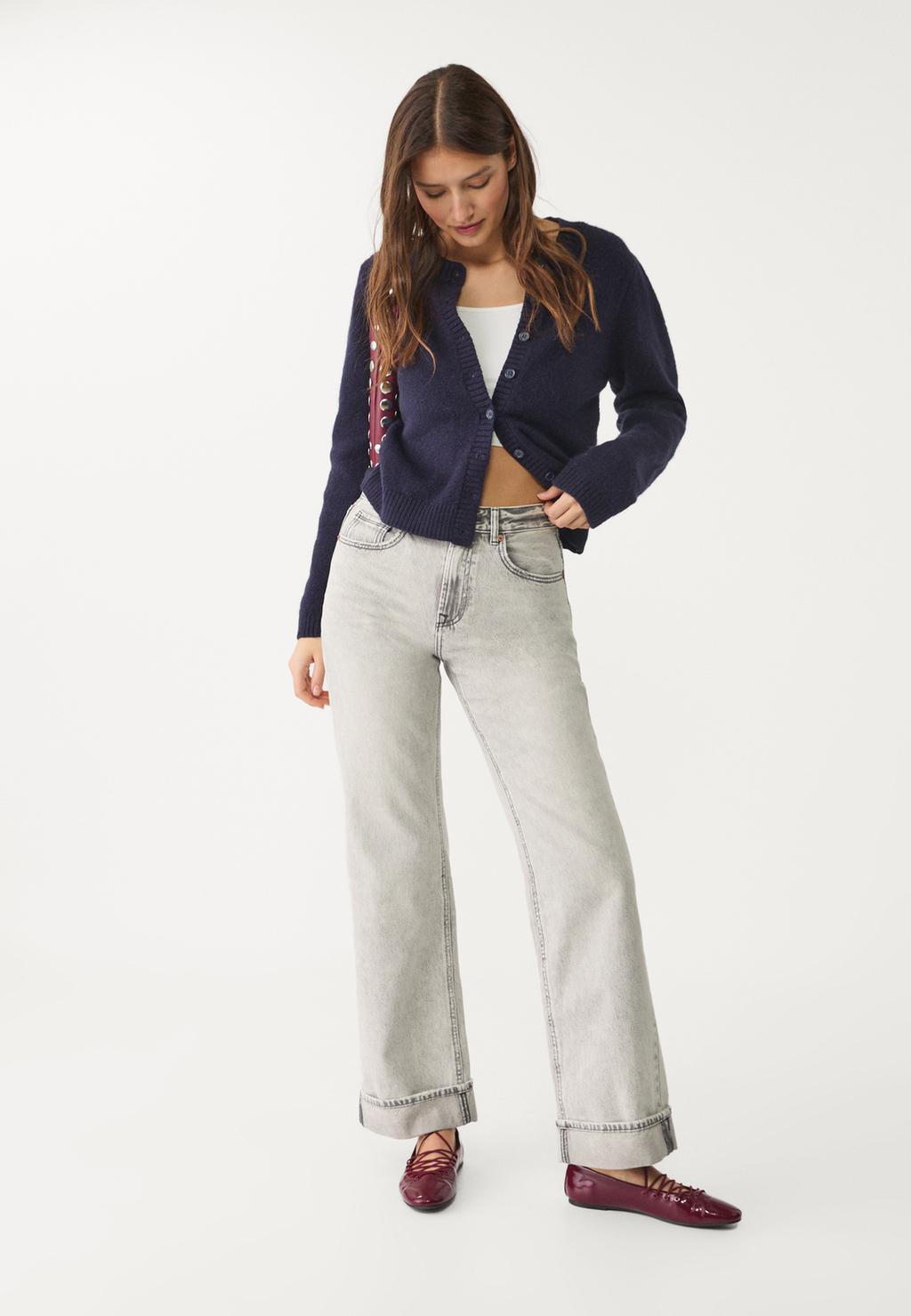 Straight Fit Jeans mit weitem Bein D92