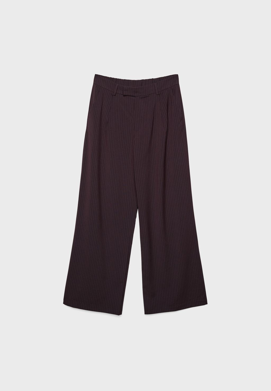 Striped wide-leg smart trousers