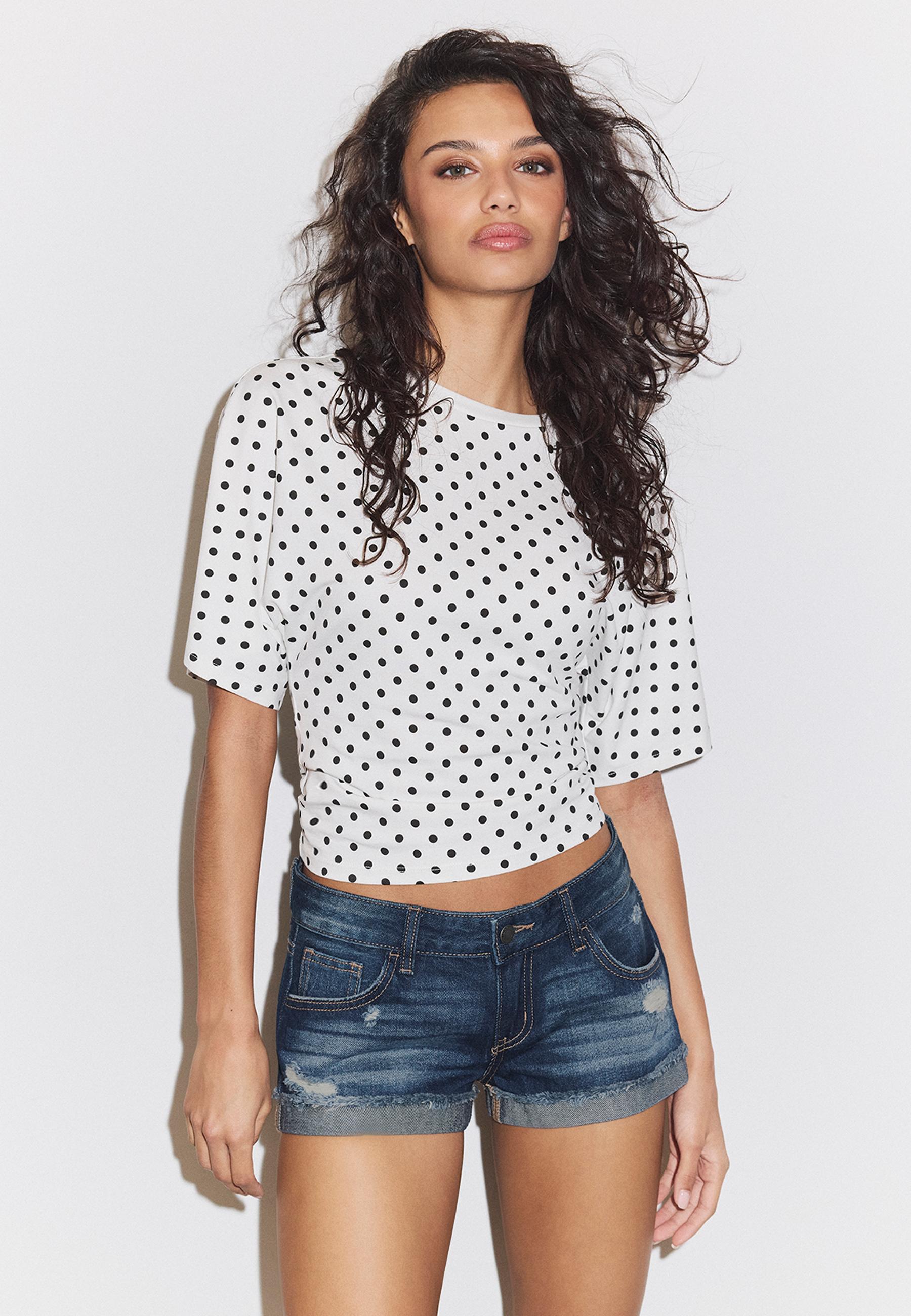 Denim shorts with stars — MEDIUM LIGHT BLUE DENIM
