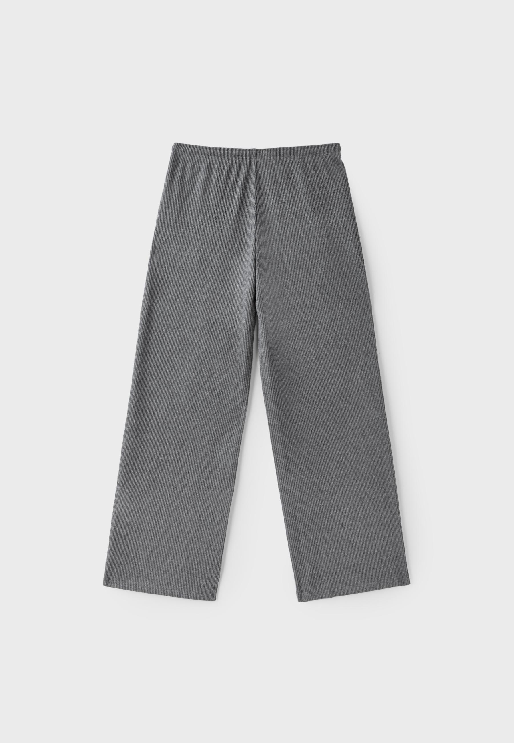 Soft-touch ribbed trousers — Dark grey