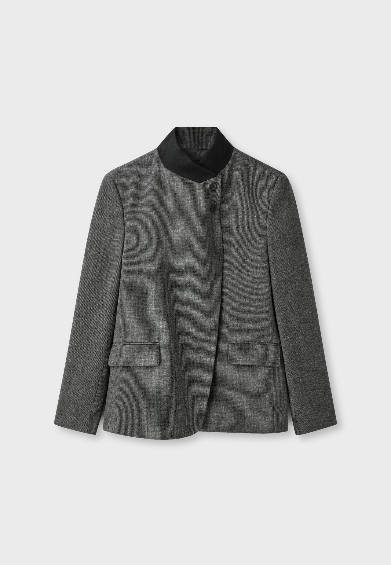 Asymmetric blazer — Dark grey