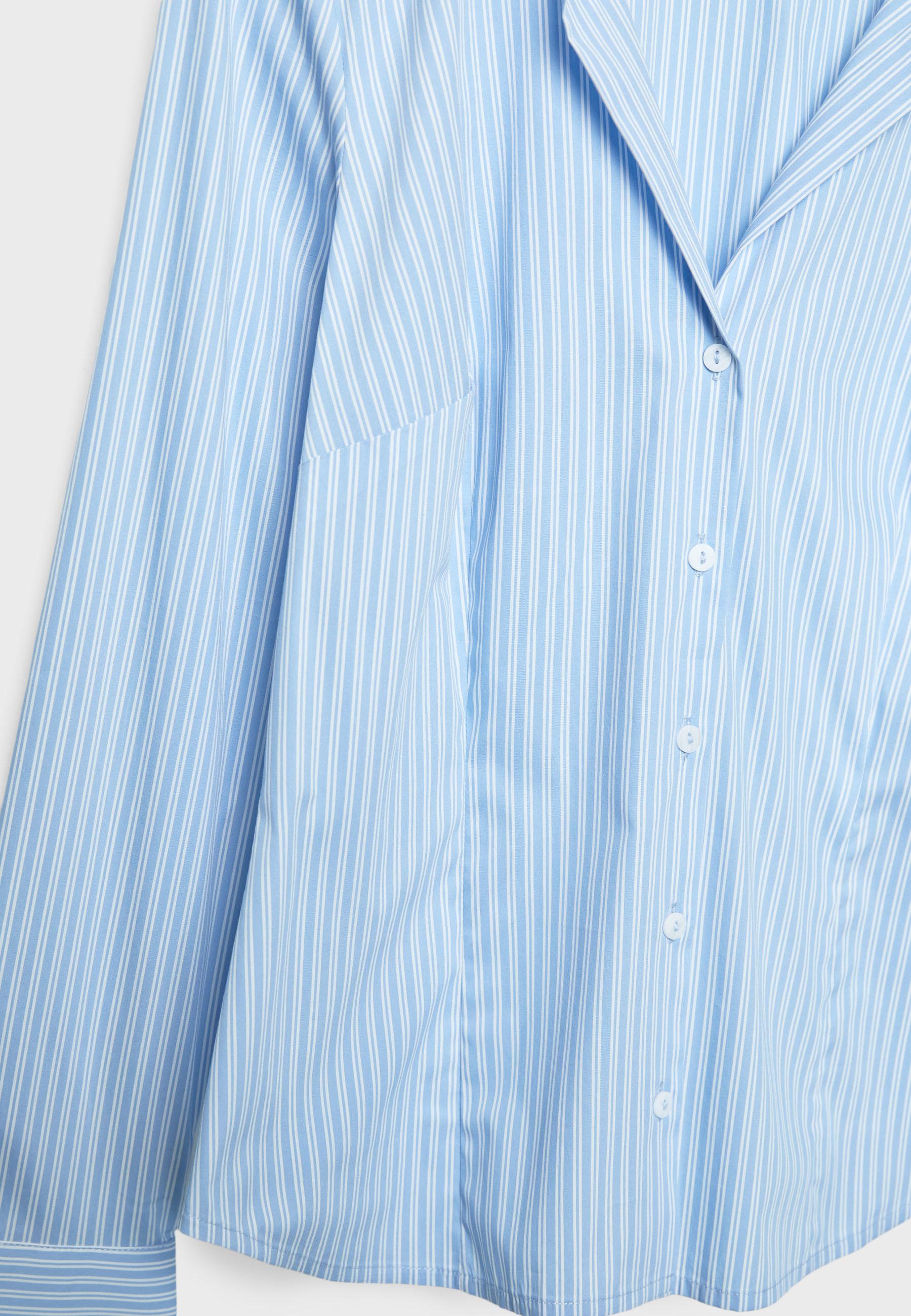 Basic striped fitted shirt — Sky blue