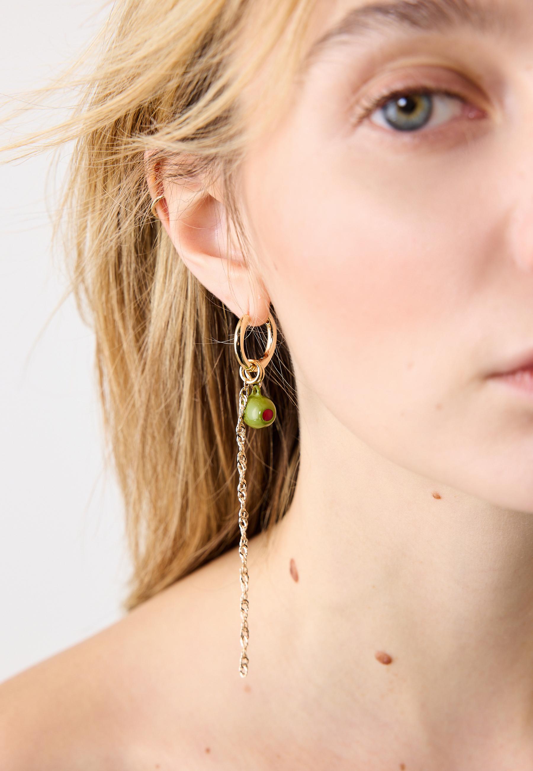 Olive earring — Olive green