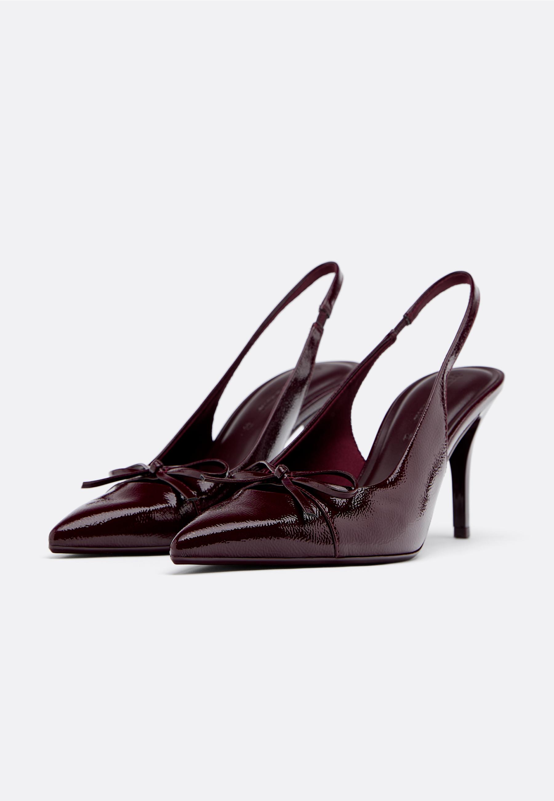Bow heel shoes — BURGUNDY