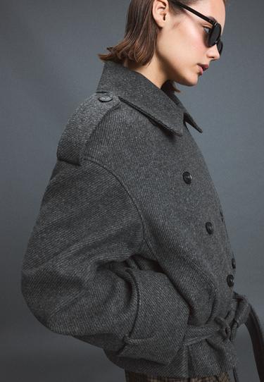 Oversize soft-touch trench coat — Dark grey 6