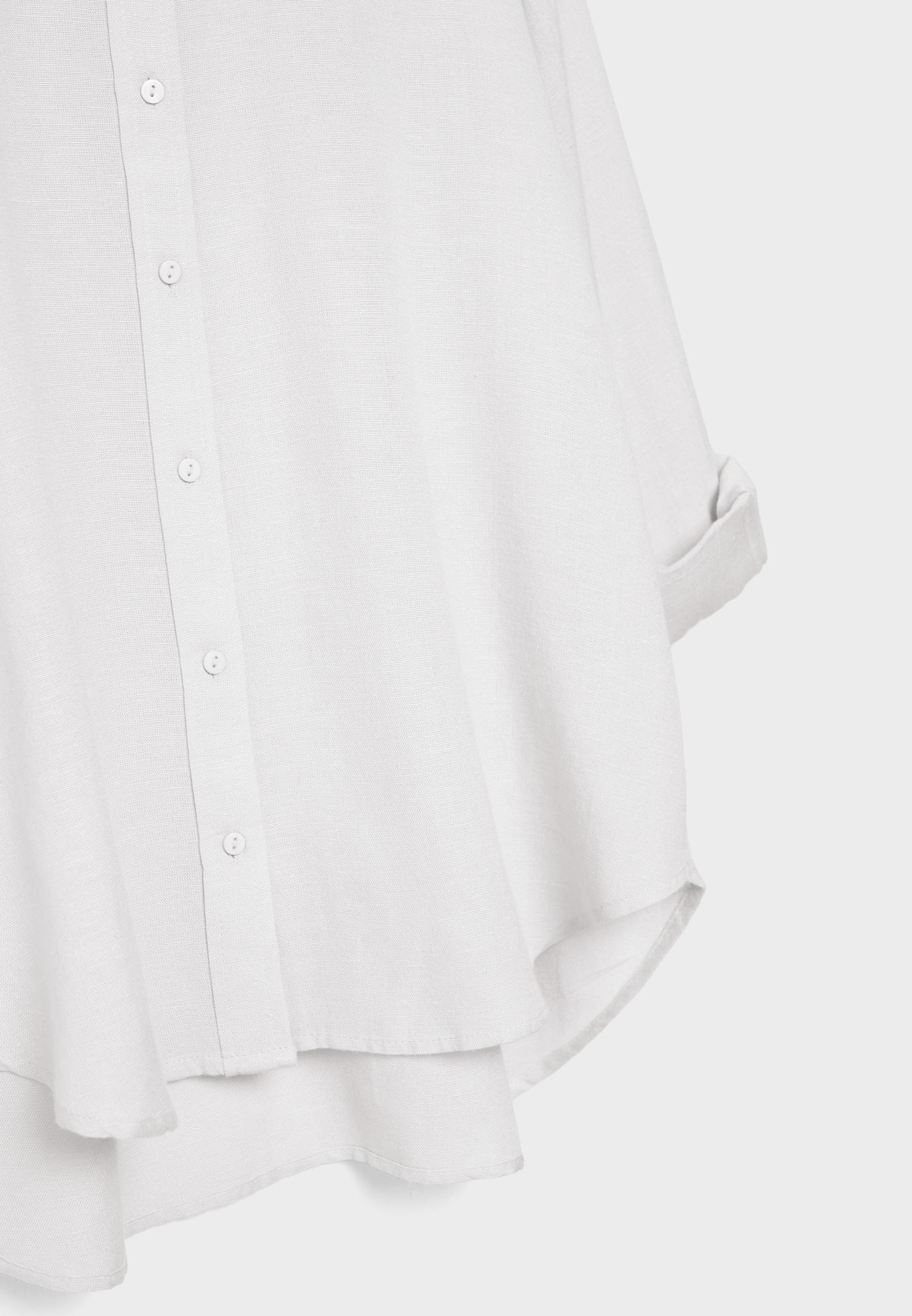 Linen-look flowing shirt — White