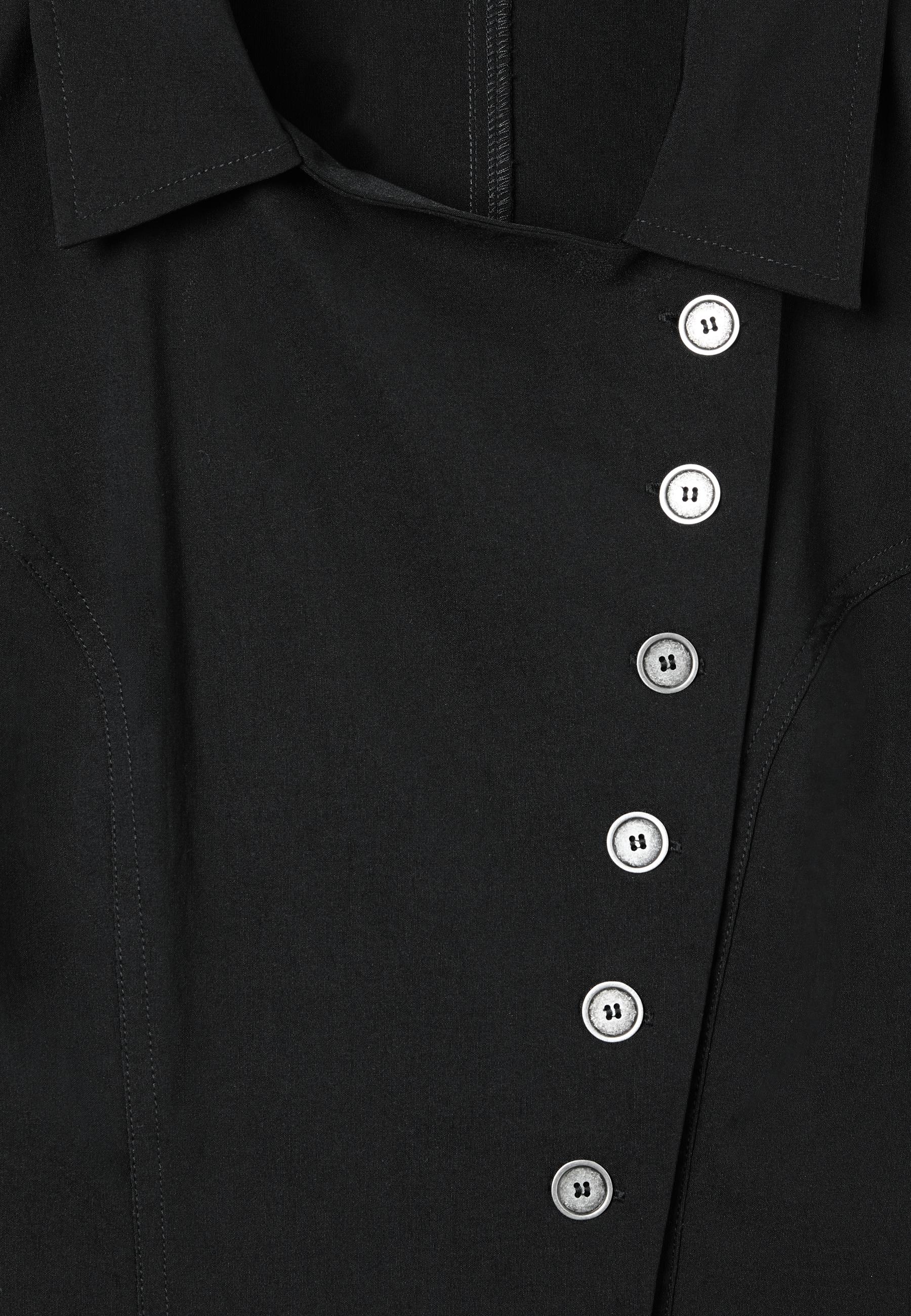 Button-up crossover shirt — Black