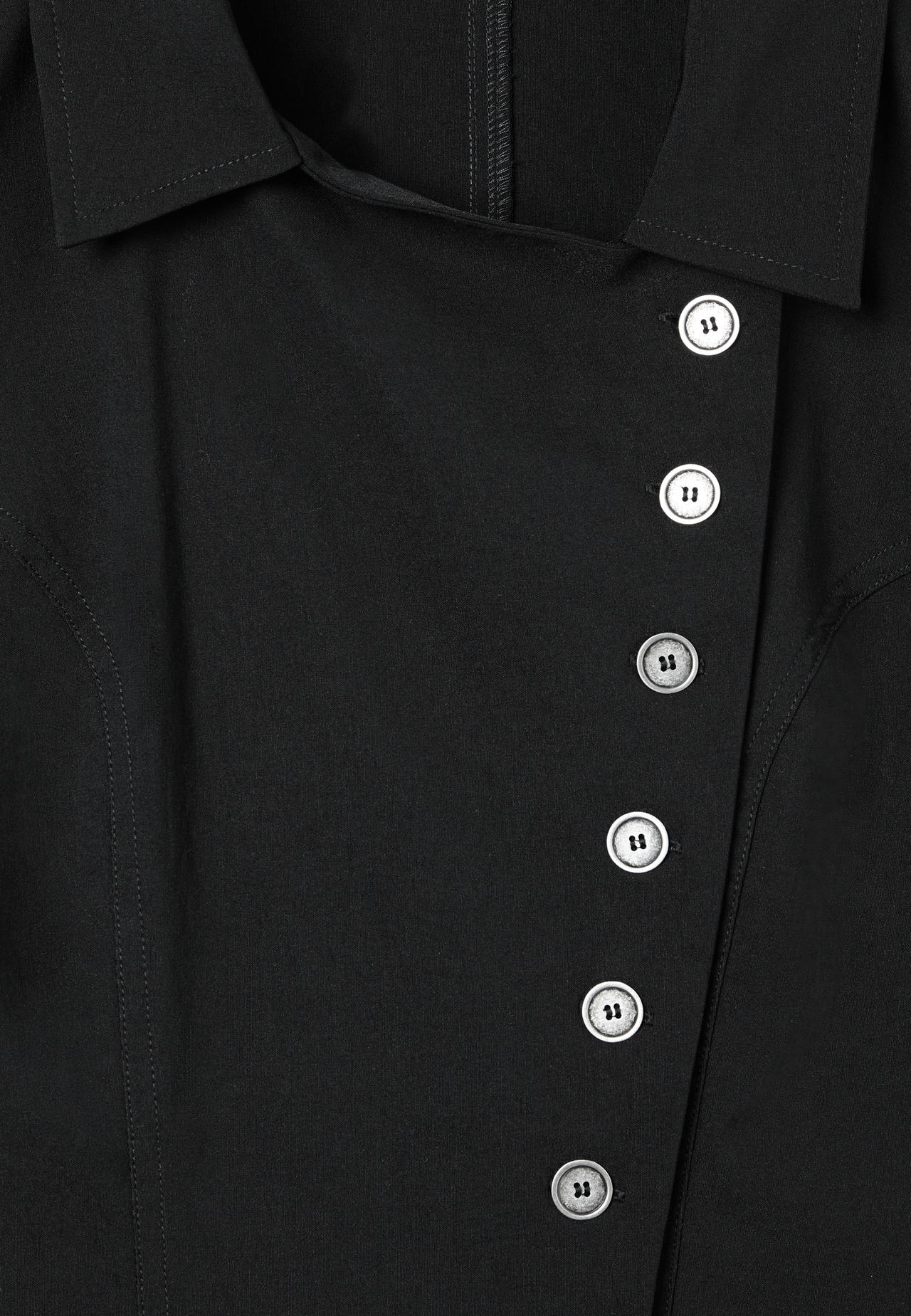 Button-up crossover shirt — Black