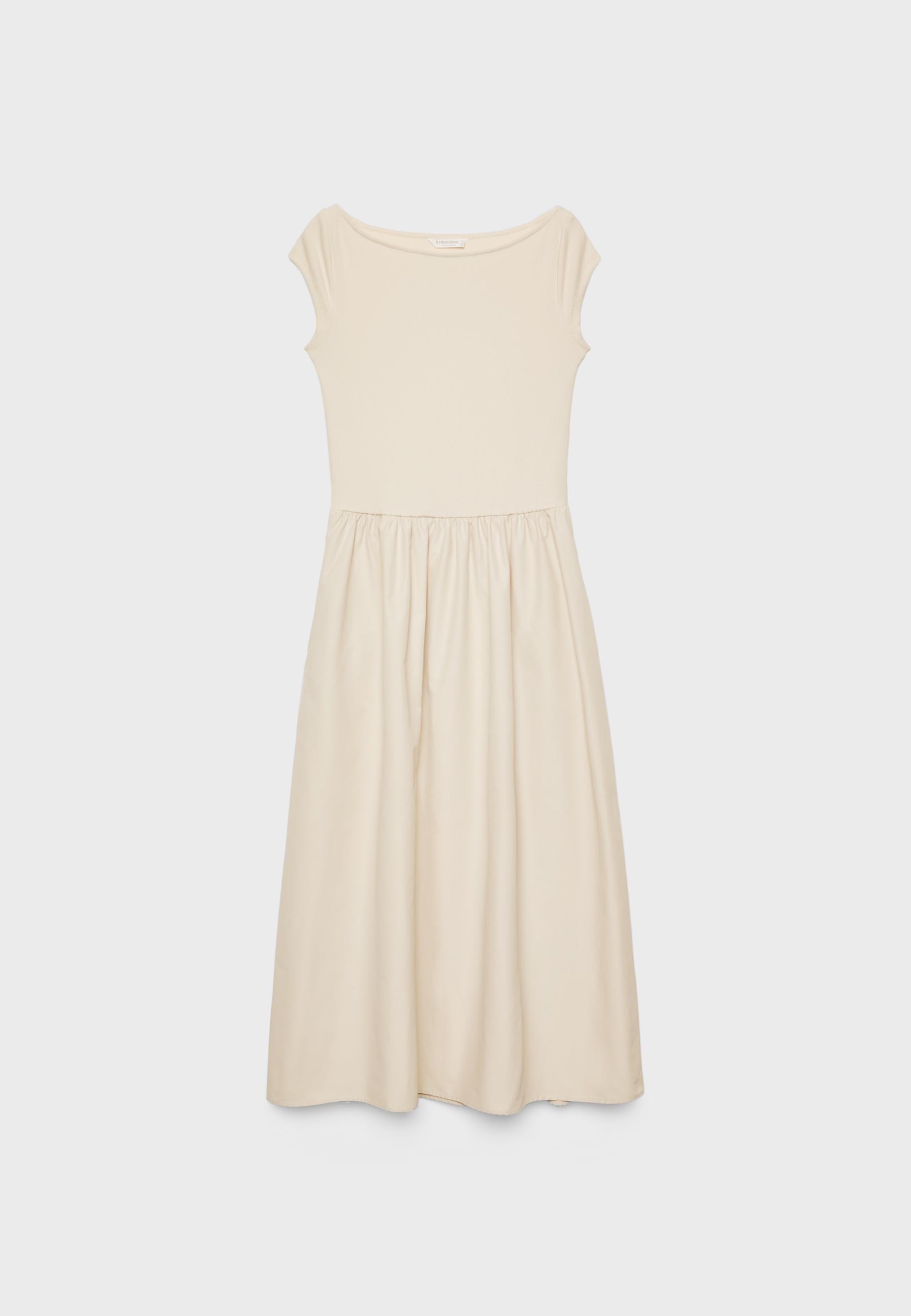 Contrasting midi dress