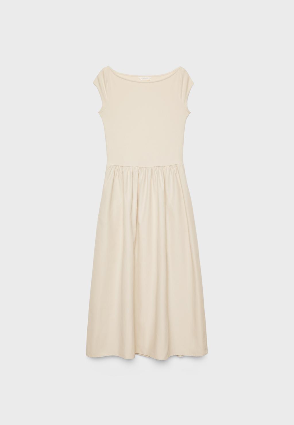 Contrasting midi dress