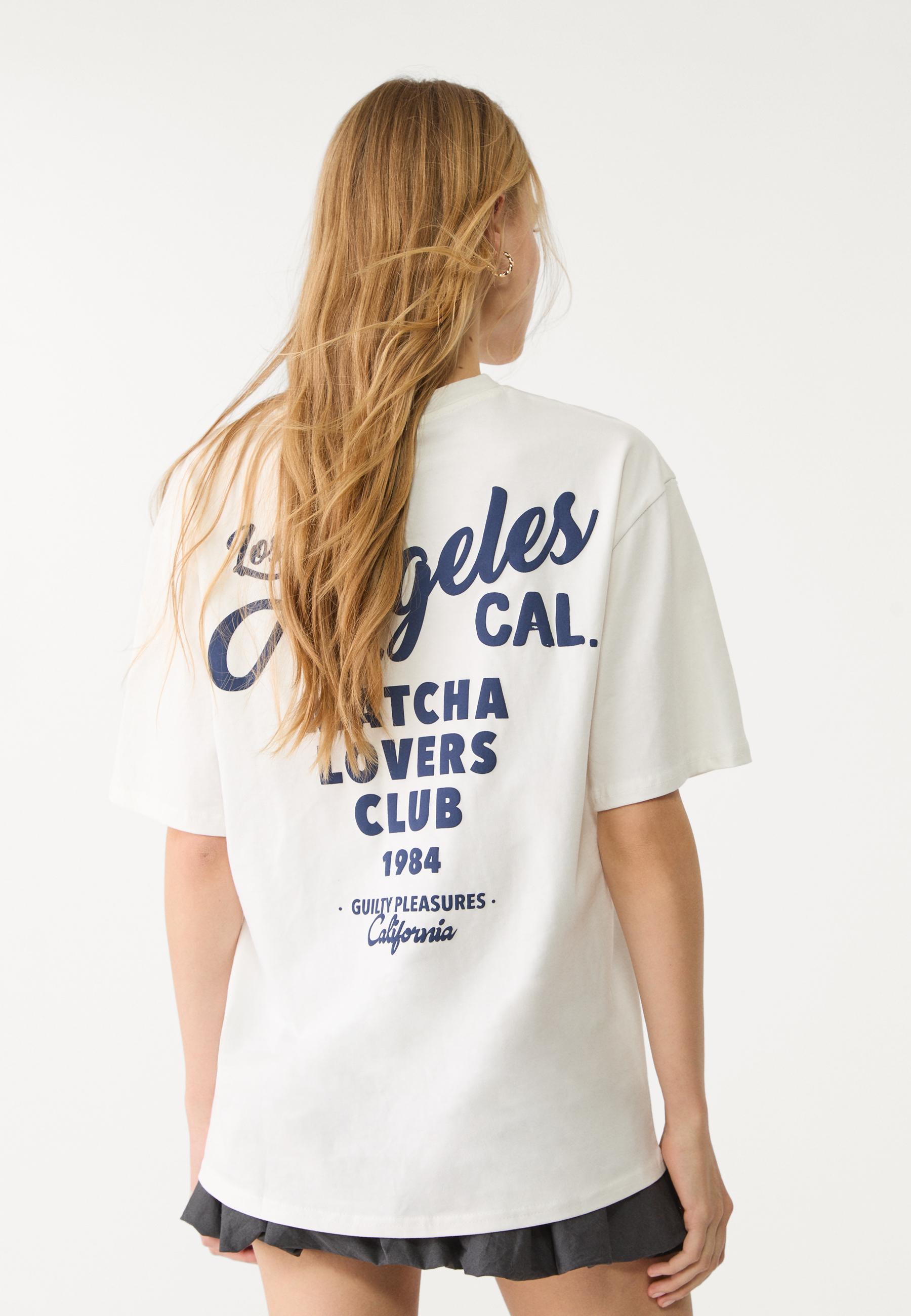 Oversize heavy cotton printed T-shirt - Women's fashion