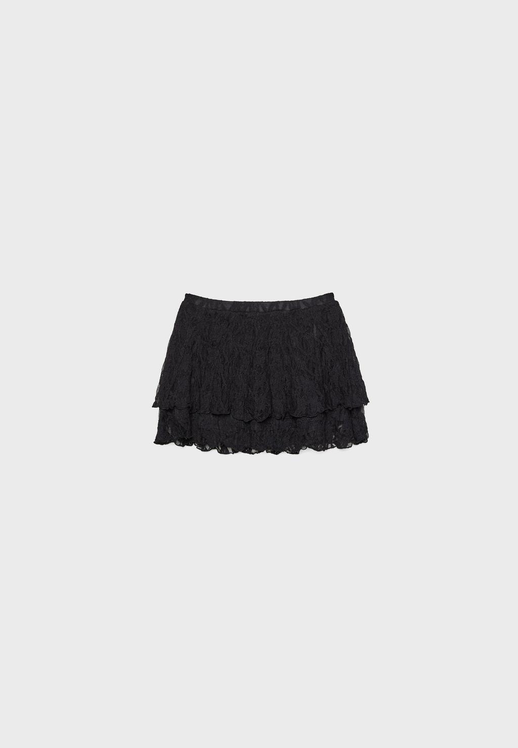 Falda pantalón fluida encaje